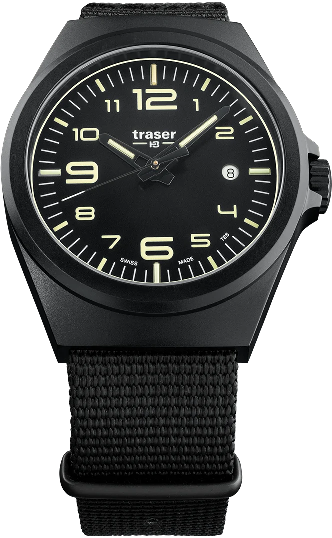 Traser H3 P59 Essential M 108218 Herrenuhr Schwarz • Saphirglas mit Trigalight • Schweizer Quarzwerk