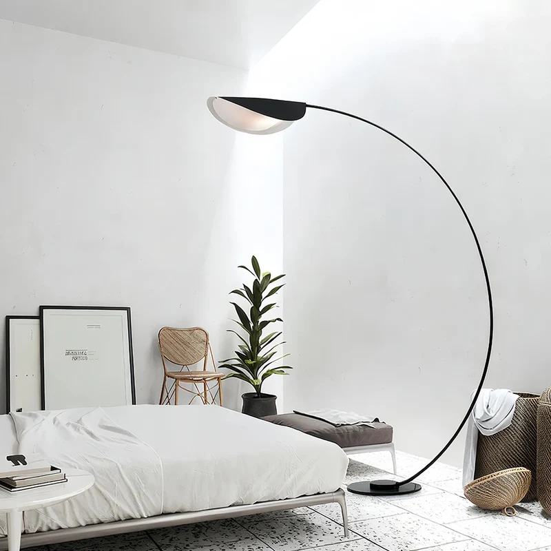 Boog Vloerlamp Blad Vorm Zwart 3-Kleuren Dimbaar Acryl | Sansoti