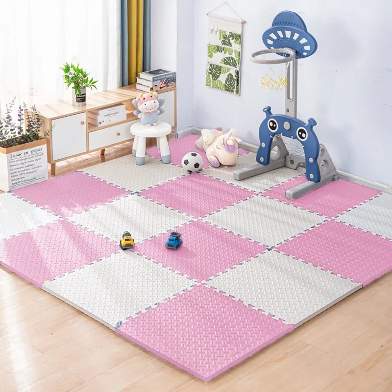 Vloerkleed Kinderkamer Speelmat EVA Foam Puzzelmat 30x30cm Interlock 16 Stuks | Sansoti