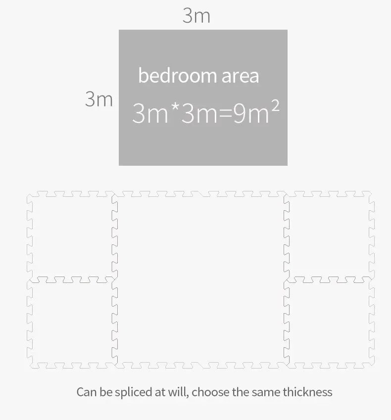 Vloerkleed Kinderkamer Speelmat EVA Foam Puzzelmat 30x30cm Interlock 16 Stuks | Sansoti