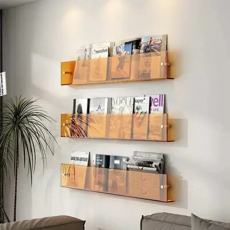 Wandplank PVC Zwevend Tijdschriftenrek 40cm 50cm 80cm Boeken Woonkamer Modern | Sansoti