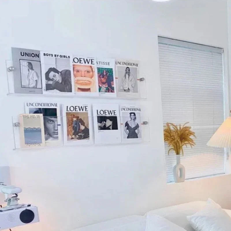 Wandplank PVC Zwevend Tijdschriftenrek 40cm 50cm 80cm Boeken Woonkamer Modern | Sansoti