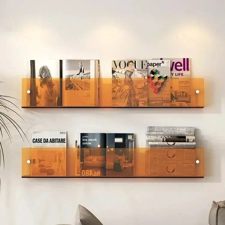 Wandplank PVC Zwevend Tijdschriftenrek 40cm 50cm 80cm Boeken Woonkamer Modern | Sansoti