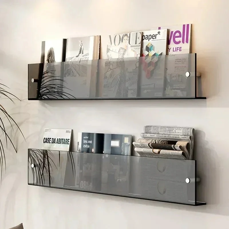 Wandplank PVC Zwevend Tijdschriftenrek 40cm 50cm 80cm Boeken Woonkamer Modern | Sansoti