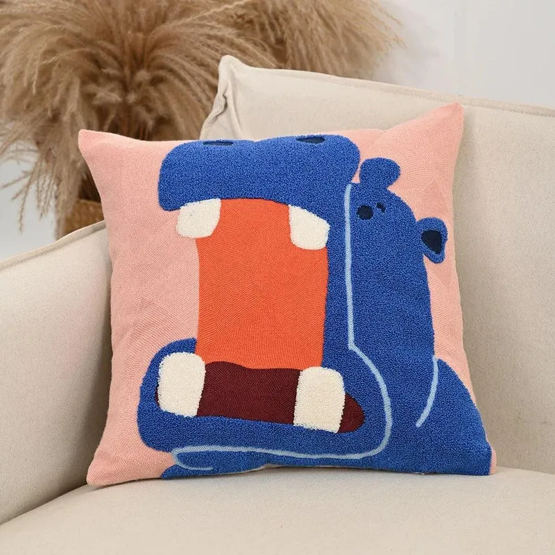 Kussenhoes Dieren Borduurwerk Scandinavisch 45x45 Polyester Katoen | Sansoti