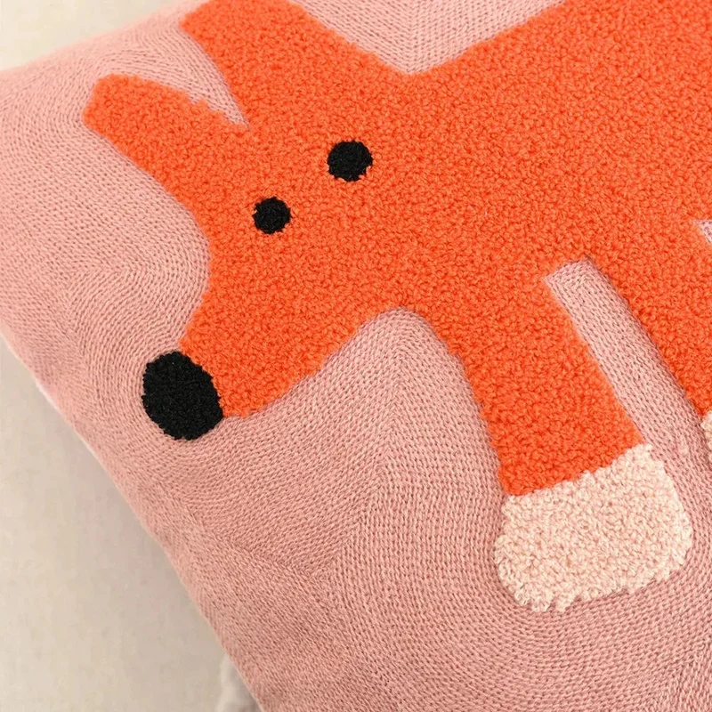 Kussenhoes Dieren Borduurwerk Scandinavisch 45x45 Polyester Katoen | Sansoti