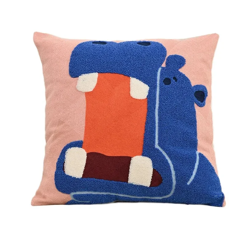 Kussenhoes Dieren Borduurwerk Scandinavisch 45x45 Polyester Katoen | Sansoti