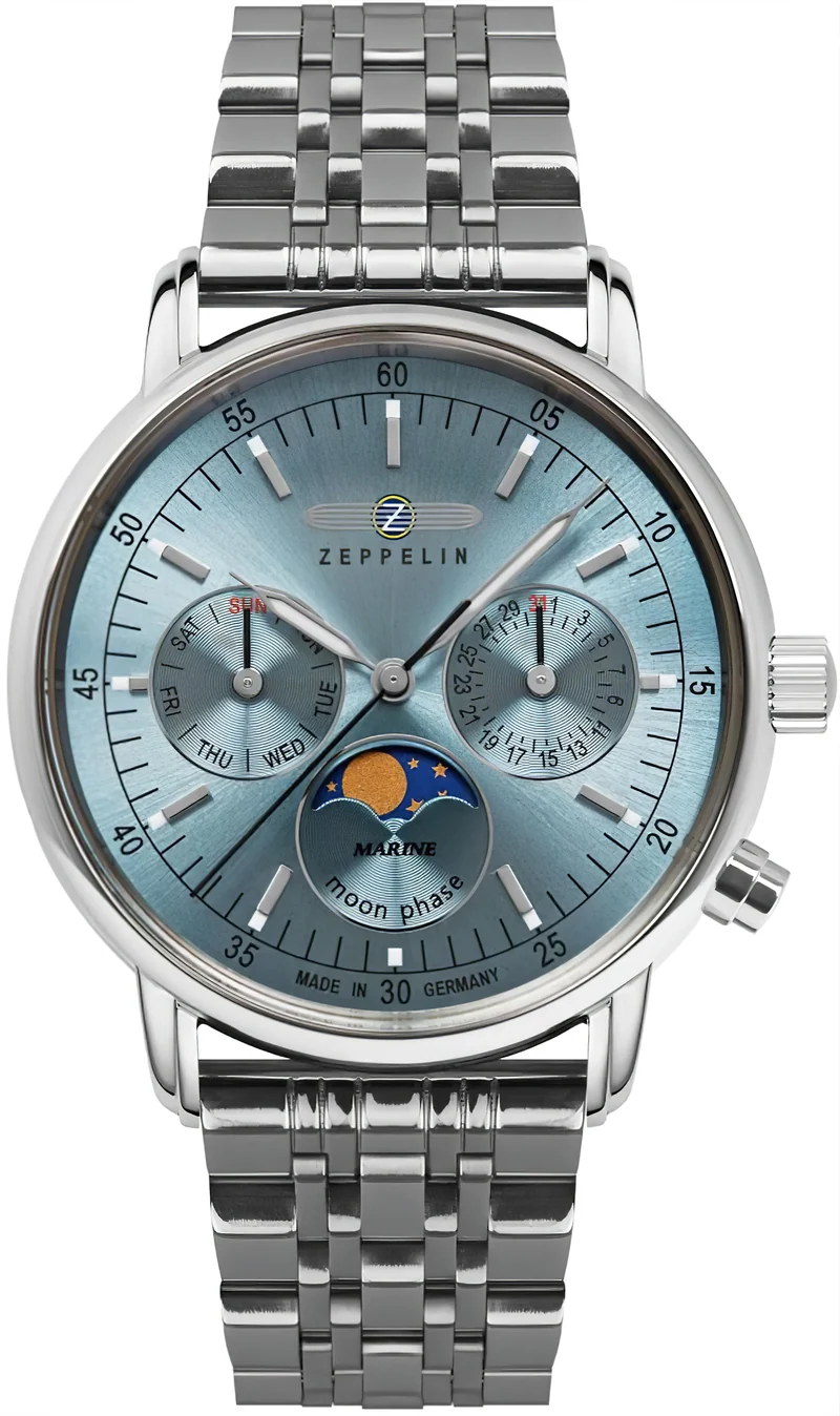 Zeppelin LZ 14 Marine 8637M-3 Damenuhr • Made in Germany • Mondphase