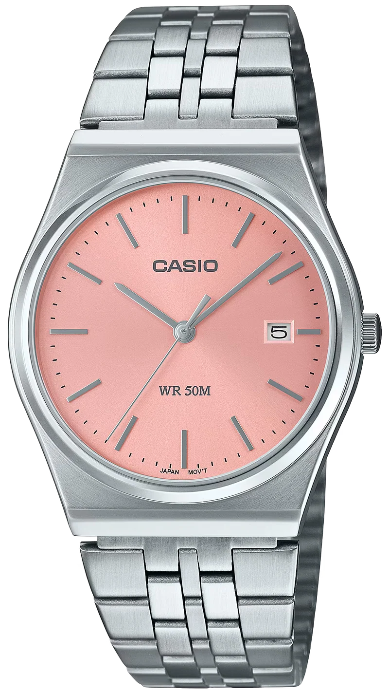 Casio Collection MTP-B145D-4AVEF Herrenuhr • Edles Edelstahl-Design • Roséfarbenes Zifferblatt