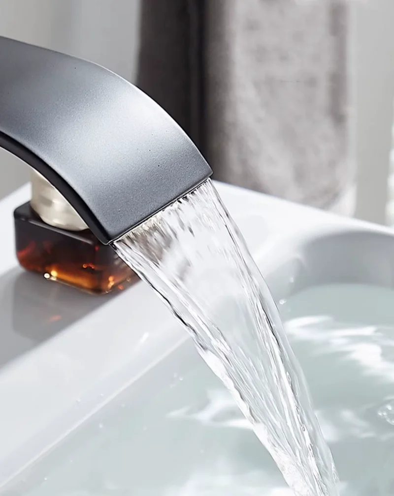 Waterval Wastafelkraan RVS Warm Koud Mengkraan Zwart Goud Zilver | Sansoti