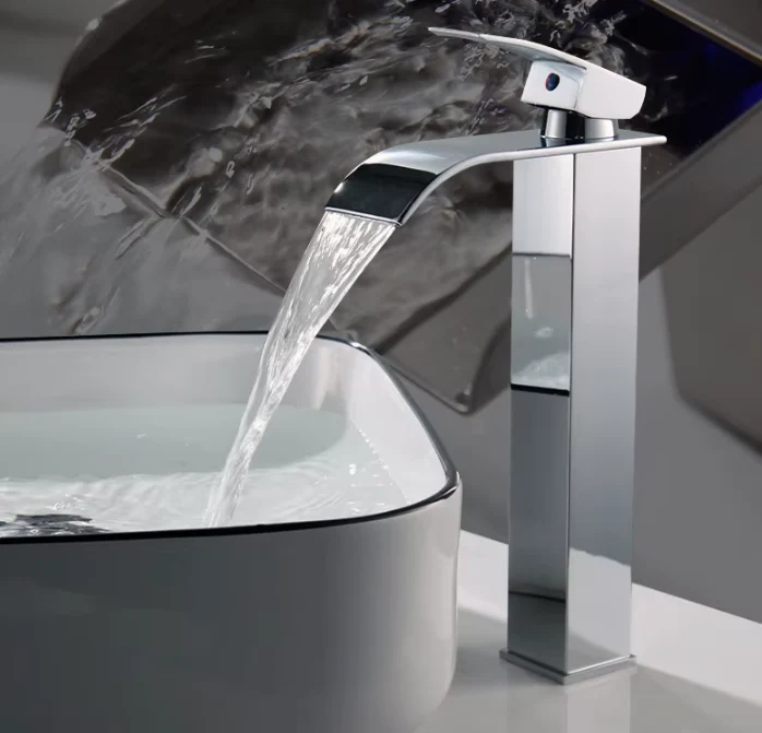 Waterval Wastafelkraan RVS Warm Koud Mengkraan Zwart Goud Zilver | Sansoti