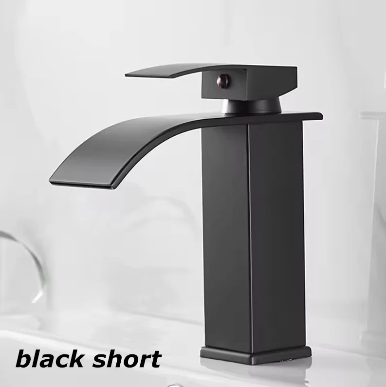 Waterval Wastafelkraan RVS Warm Koud Mengkraan Zwart Goud Zilver | Sansoti