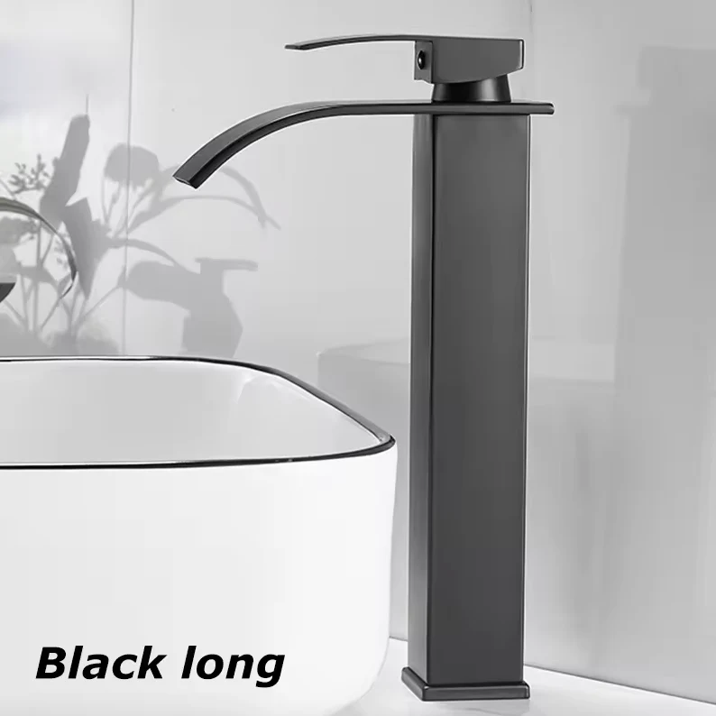 Waterval Wastafelkraan RVS Warm Koud Mengkraan Zwart Goud Zilver | Sansoti