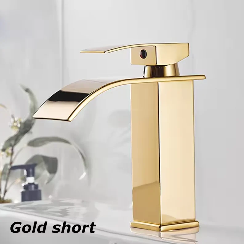 Waterval Wastafelkraan RVS Warm Koud Mengkraan Zwart Goud Zilver | Sansoti