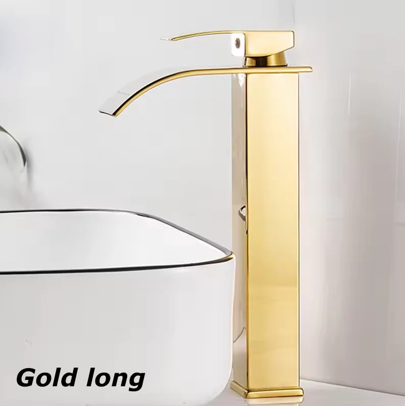 Waterval Wastafelkraan RVS Warm Koud Mengkraan Zwart Goud Zilver | Sansoti