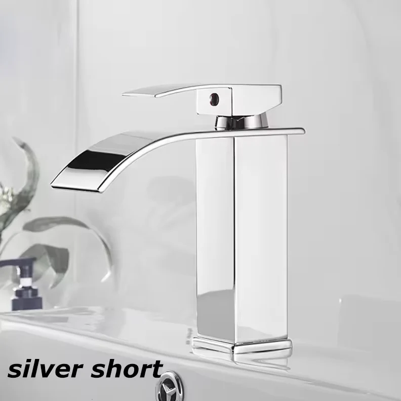Waterval Wastafelkraan RVS Warm Koud Mengkraan Zwart Goud Zilver | Sansoti