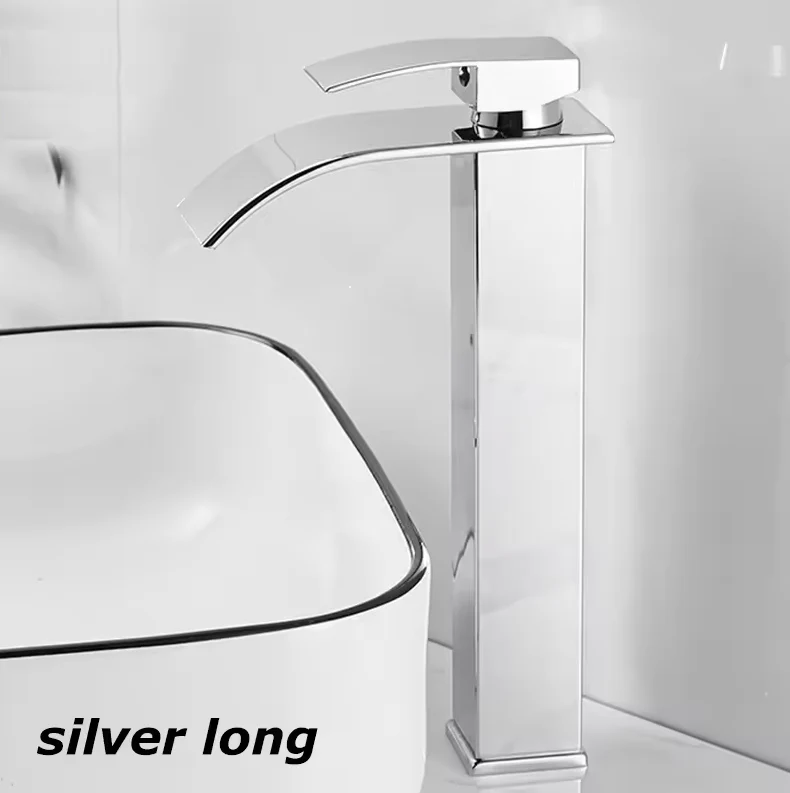 Waterval Wastafelkraan RVS Warm Koud Mengkraan Zwart Goud Zilver | Sansoti