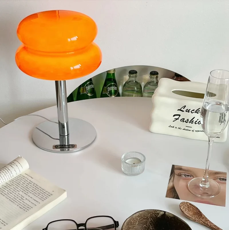 Bauhaus Tafellamp Glas Design Italiaans Dimbaar LED Nachtlamp USB | Sansoti