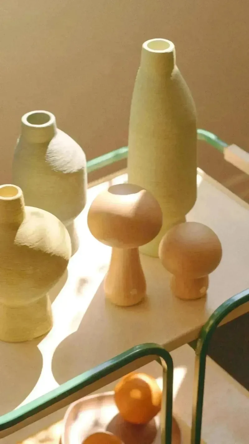 Vaas Keramiek Organisch Groen Smaragd Matcha Olijf Sculptuur Woonkamer Bloemenvaas | Sansoti
