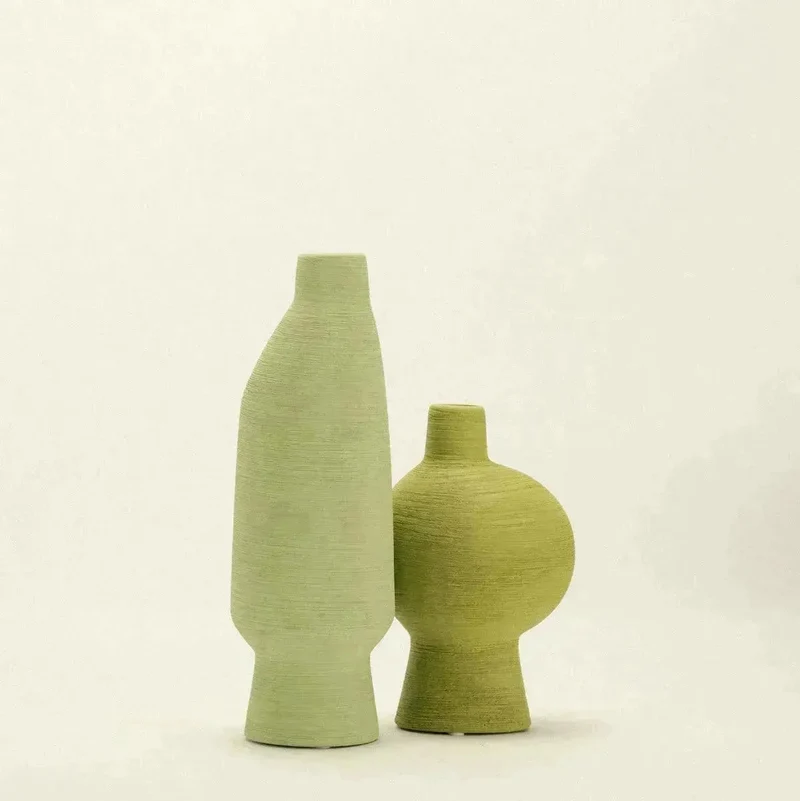 Keramische Vaas Groen Organisch Vorm Matcha Olijf Limoen 20cm 30cm 40cm Decoratie
