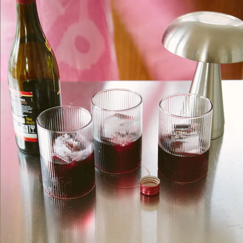 Ribbel Drinkglas Geribbeld Glas Klassiek 300ml 400ml Transparant Tafel Cadeau | Sansoti