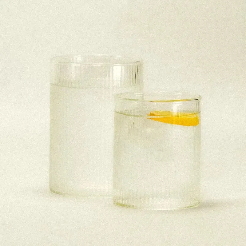 Ribbel Drinkglas Geribbeld Glas Klassiek 300ml 400ml Transparant Tafel Cadeau | Sansoti