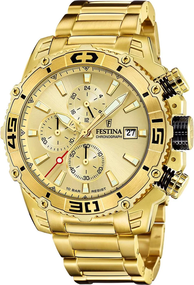 Festina Prestige F20492/1 Herrenuhr • Chronograph • Gold