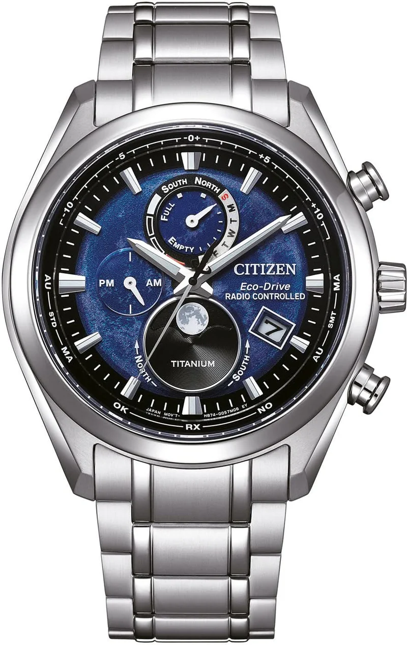 Citizen Tsuki-yomi BY1010-81L Herrenuhr • Super Titanium • Mondphase & Funk