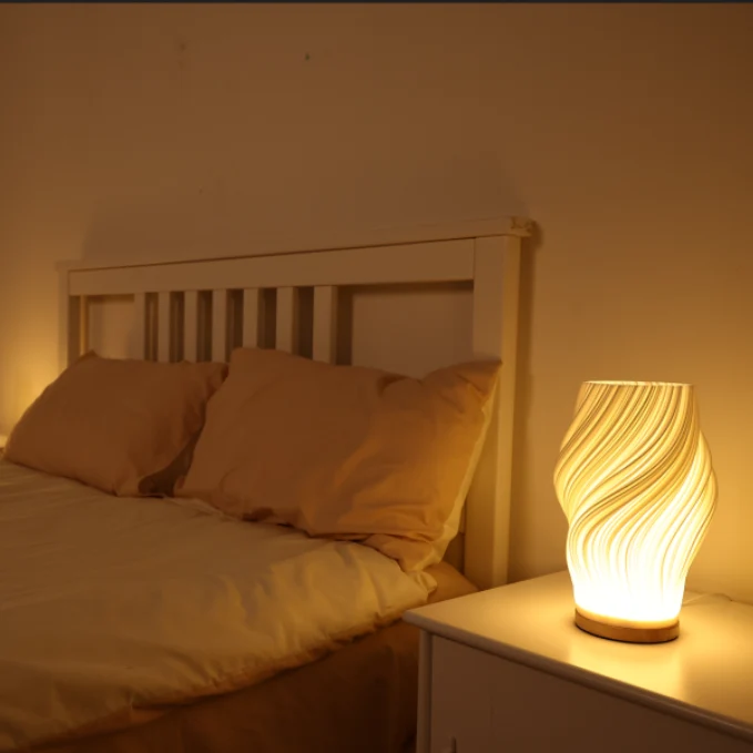 Tafellamp Golf Wolk Swirl Glas IJzer Dimbaar E14 LED Medium Groot Woonkamer Slaapkamer | Sansoti