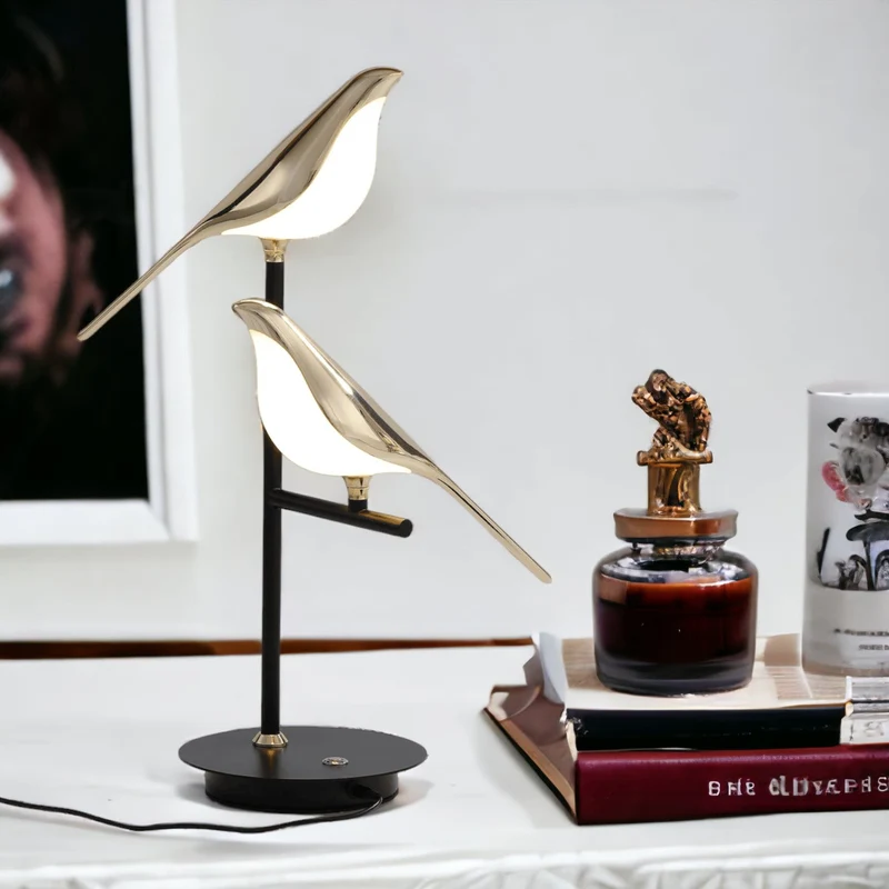 Tafellamp LED Gouden Vogel Design Postmodern Goud Woonkamer Slaapkamer Studeerkamer Decoratief | Sansoti