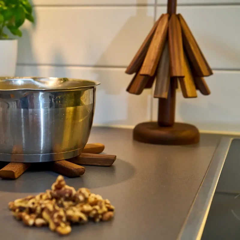 Houten Pannenboom Pannenonderzetter Standaard Naturel Massief Hout Scandinavisch Keuken | Sansoti