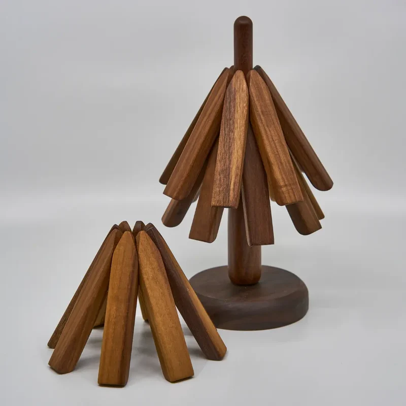 Houten Pannenboom Pannenonderzetter Standaard Naturel Massief Hout Scandinavisch Keuken | Sansoti