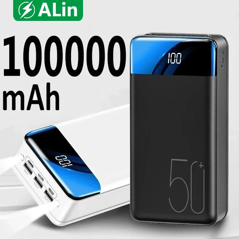 Powerbank 100000mAh Snelladen USB-C Laptop Smartphone Tablet Reizen Camping Noodstroom | Sansoti