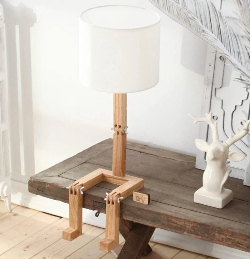 Leeslamp Hout Wit Scandinavisch Met Plank 44cm E27 Nachtkastje Bureau | Sansoti