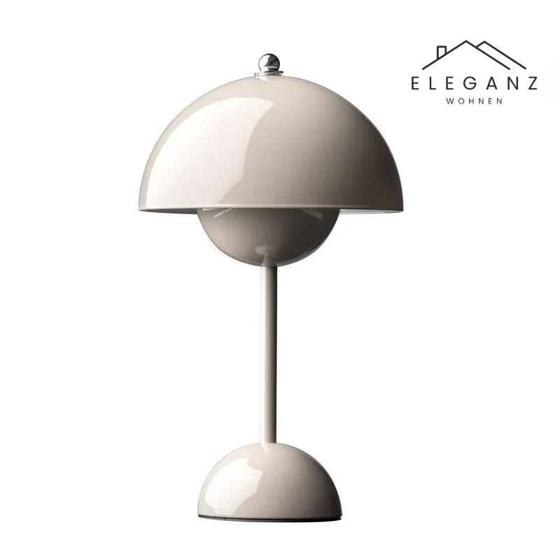 LED Tafellamp Paddenstoel Oplaadbaar Dimbaar Design Metaal 29cm | Sansoti