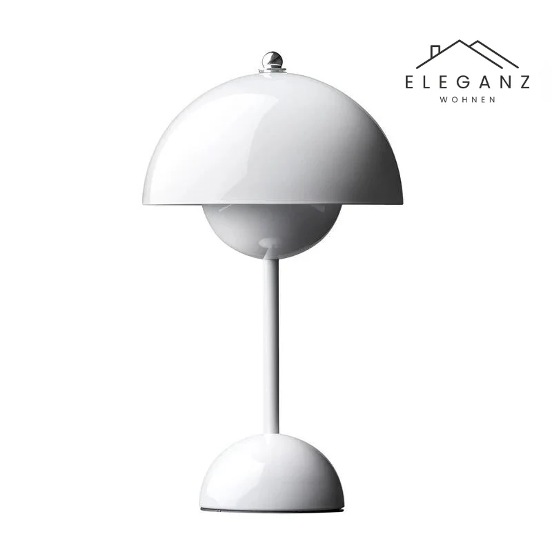 LED Tafellamp Paddenstoel Oplaadbaar Dimbaar Design Metaal 29cm | Sansoti
