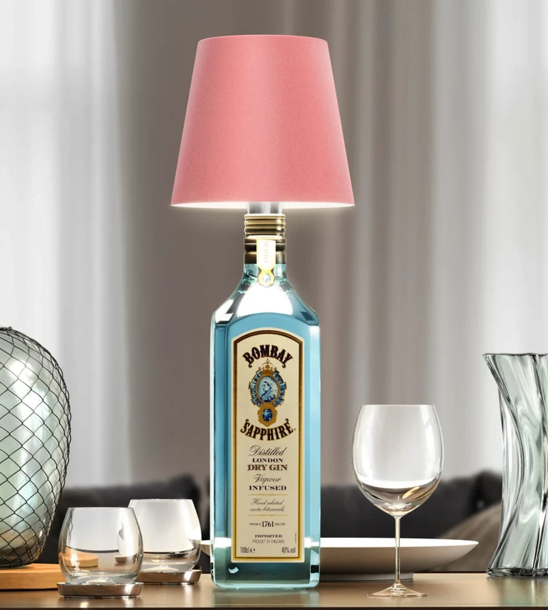 Flessenlamp LED Oplaadbaar Aluminium Tafellamp Voor Wijnfles Warm Licht | Sansoti