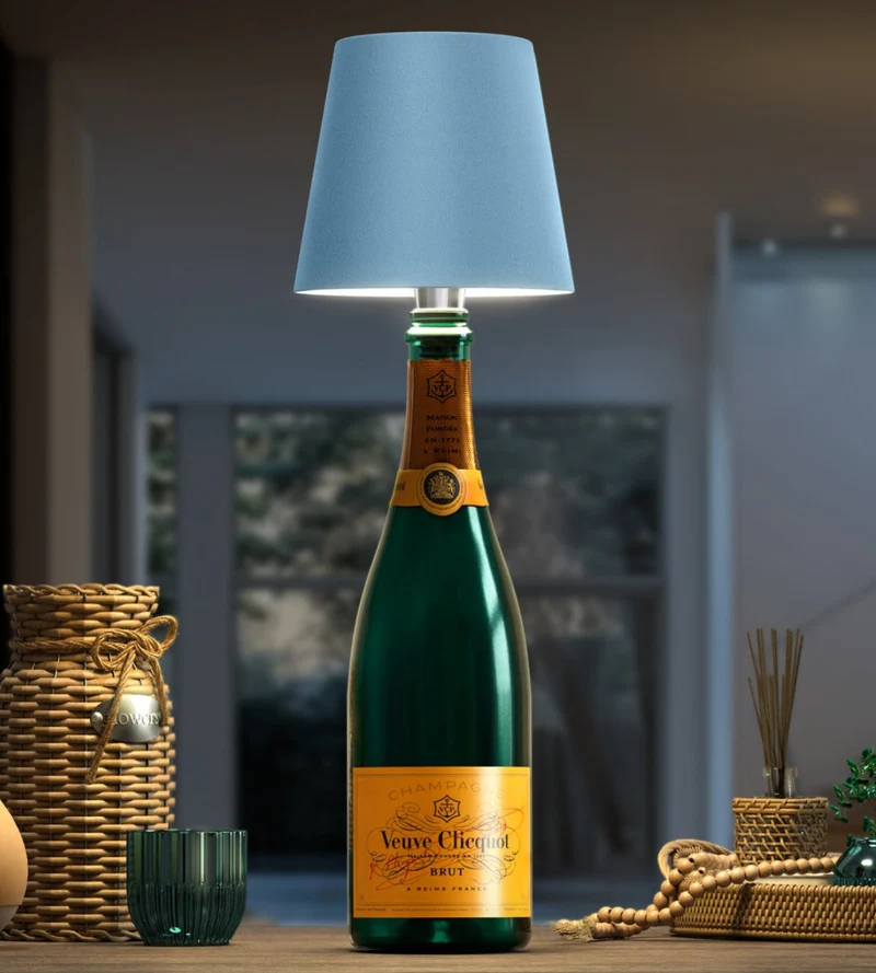 Flessenlamp LED Oplaadbaar Aluminium Tafellamp Voor Wijnfles Warm Licht | Sansoti
