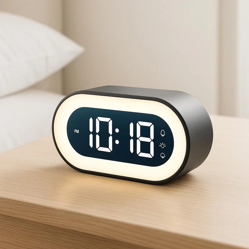 Digitale Wekker LED Groot Display Nachtlamp Muziekfunctie Slaapkamer Bureau Modern | Sansoti