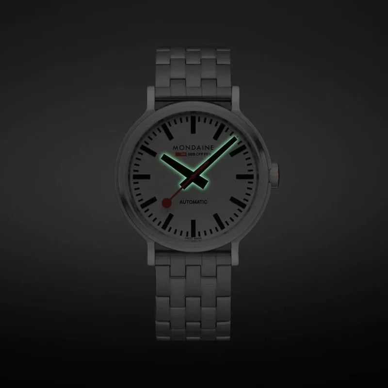 Mondaine Original Automatic MST.4161B.SJ Herrenuhr • Schweizer Bahnhofsuhren-Design • Automatikwerk