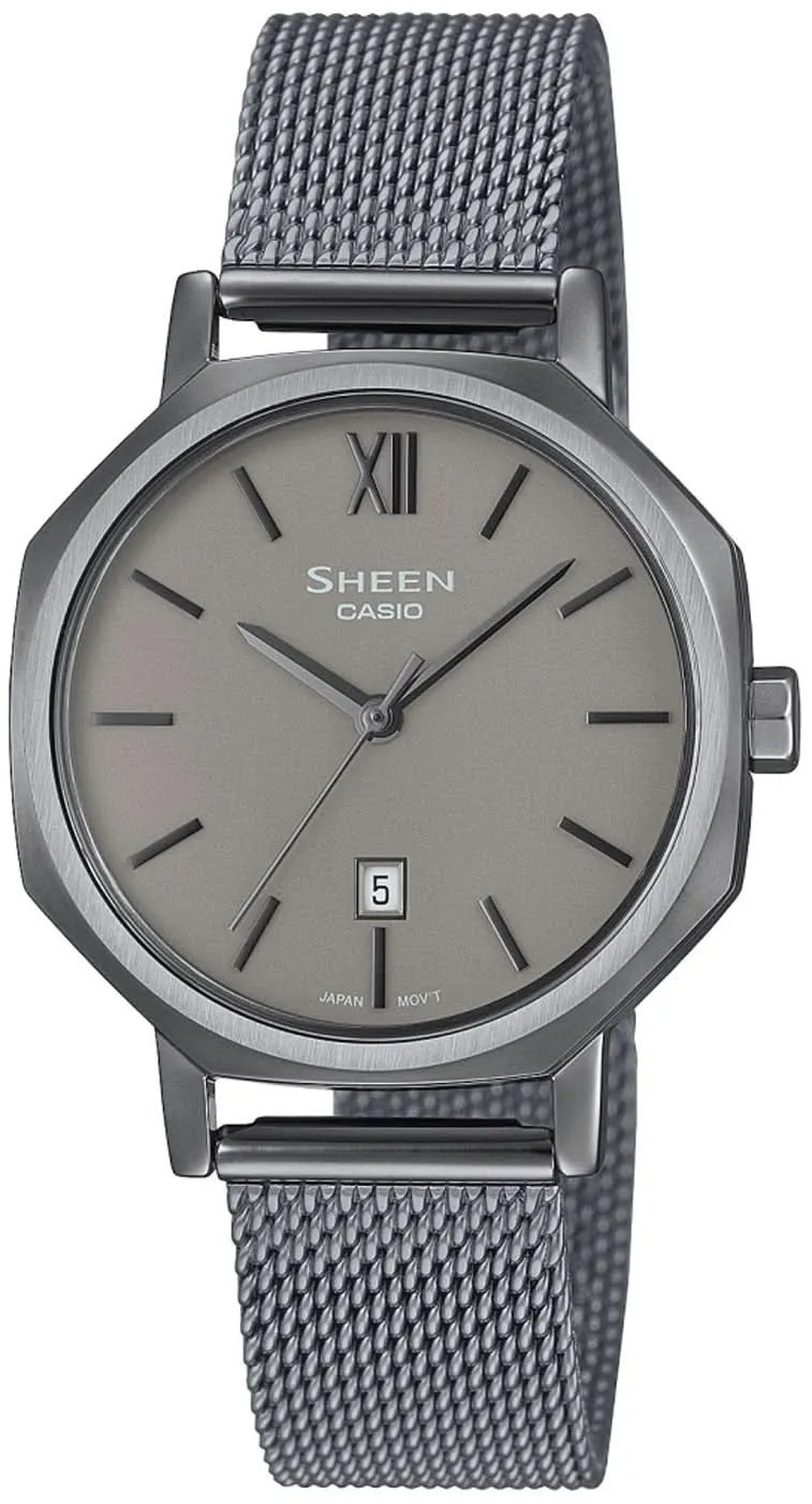 Casio Sheen SHE-4554GYM-8AUEF Damenuhr • Kratzfestes Saphirglas • Elegantes Milanaise-Design