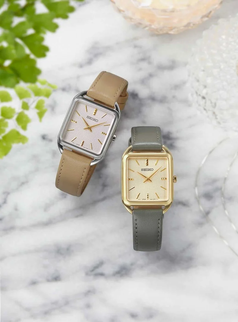 Seiko Conceptual SWR090P1 Damenuhr • Elegantes Tank-Design • Hochwertiges Lederband