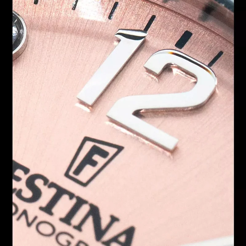 Festina Boyfriend F20603/7 Damenuhr • Rosa Zifferblatt mit Kristallen • Hochwertiger Edelstahl