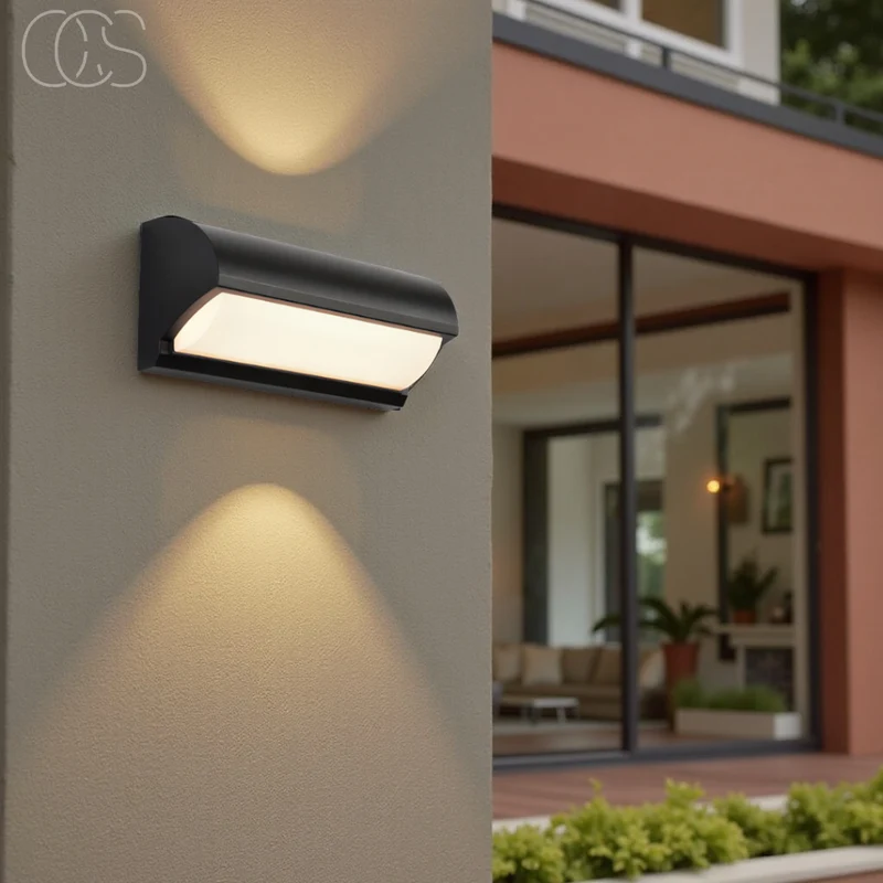 Buiten Wandlamp LED Zwart IP65 Waterdicht 3000K Warm Wit Tuin Balkon Gevel Modern | Sansoti