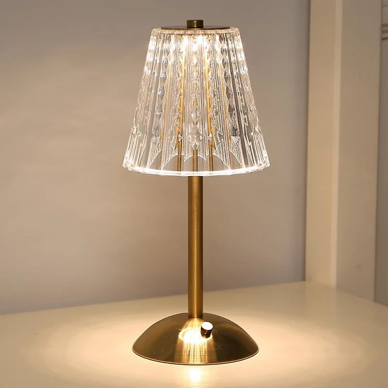 Tafellamp Touch Dimbaar LED Kristal Goud Aluminium Acryl Slaapkamer Woonkamer | Sansoti