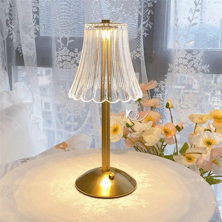 Tafellamp Touch Dimbaar LED Kristal Goud Aluminium Acryl Slaapkamer Woonkamer | Sansoti