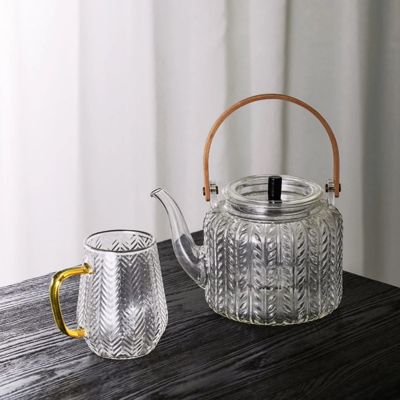 Glazen Theepot Met Infuser Hittebestendig Borosilicaat Glas 1 Liter | Sansoti