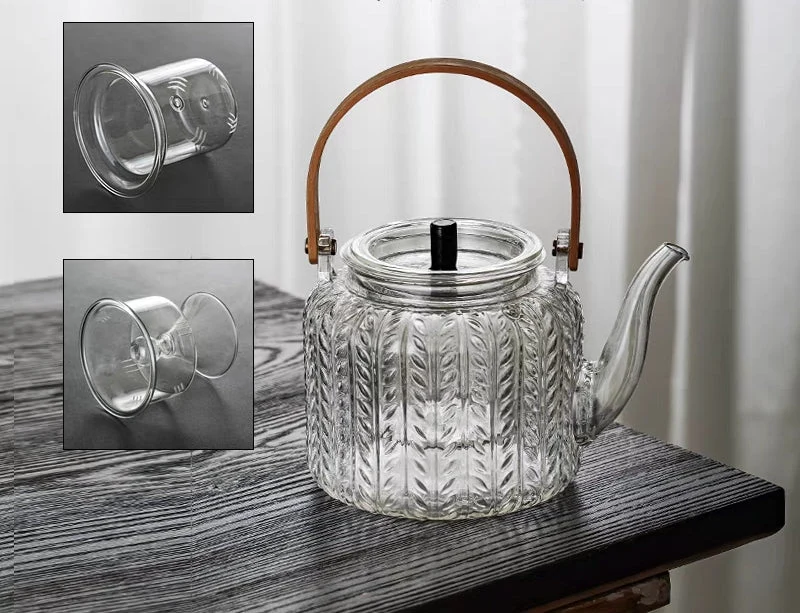 Glazen Theepot Met Infuser Hittebestendig Borosilicaat Glas 1 Liter | Sansoti