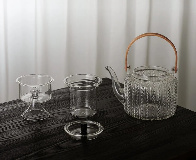 Glazen Theepot Met Infuser Hittebestendig Borosilicaat Glas 1 Liter | Sansoti