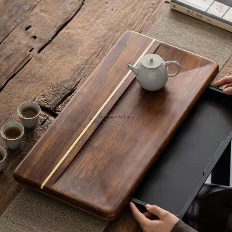 Gongfu Thee Dienblad Bamboe Met Waterafvoer Traditioneel Thee Platform 50cm | Sansoti